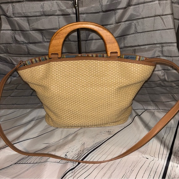 Vintage Fossil Women's 75082 Shoulder Bag Tan Woven Handbag - Picture 1 of 12